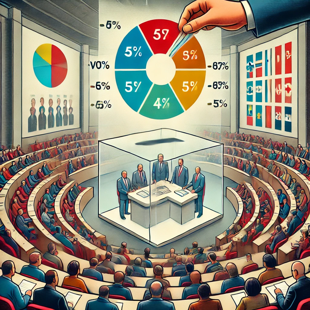 An illustrative image representing proportional representation in a democratic election. Proportional Representation