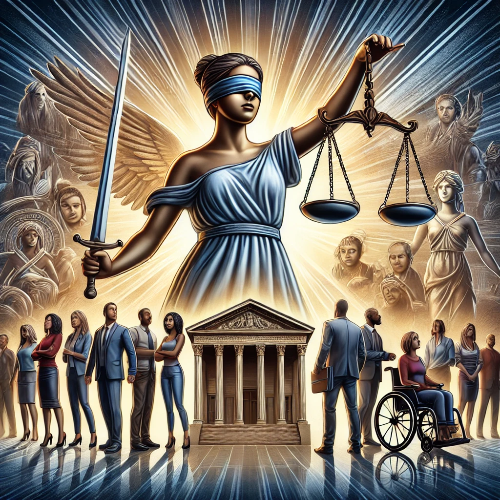 A symbolic representation of 'Equality Before Law' and 'Equal Protection of Law'.... Equality Before Law and Equal Protection of Law